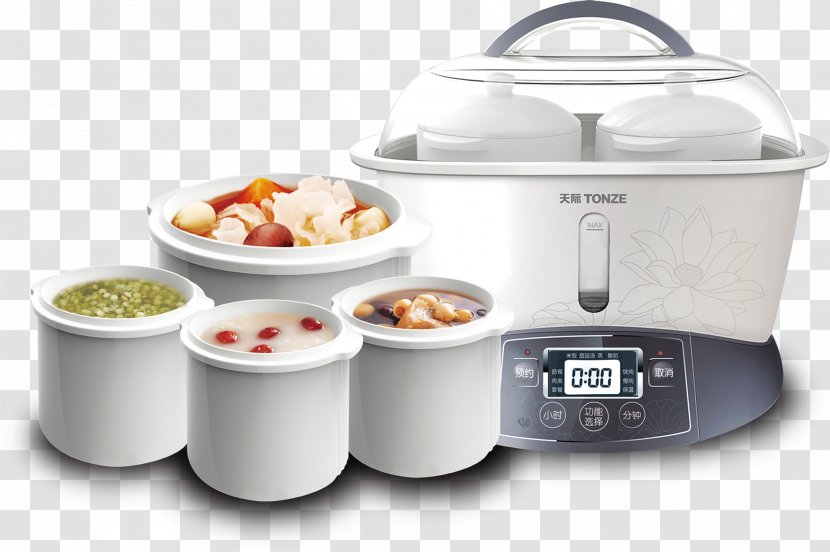 Rice Cooker Electricity Home Appliance Simmering - Food - White Soup Material Transparent PNG