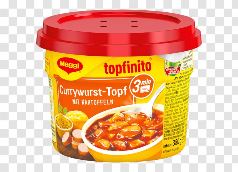Currywurst Sweet Chili Sauce Con Carne Maggi TV Dinner - Potato Transparent PNG
