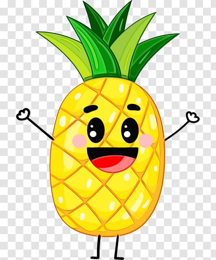 Watercolor Plant - Ananas - Smile Emoticon Transparent PNG