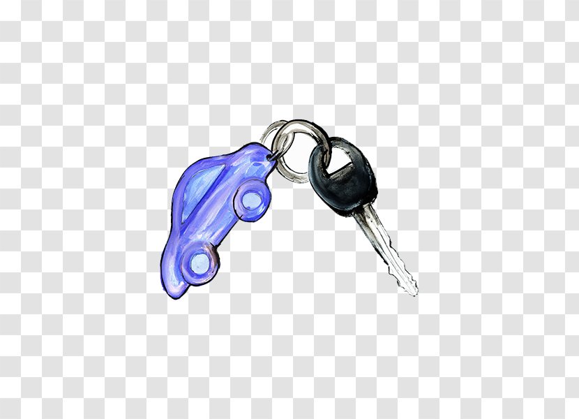 Car Keychain Drawing Illustration - Body Jewelry - Key Ring Transparent PNG