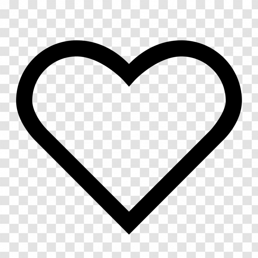 Like Button Heart Symbol - Black And White - Alive Transparent PNG