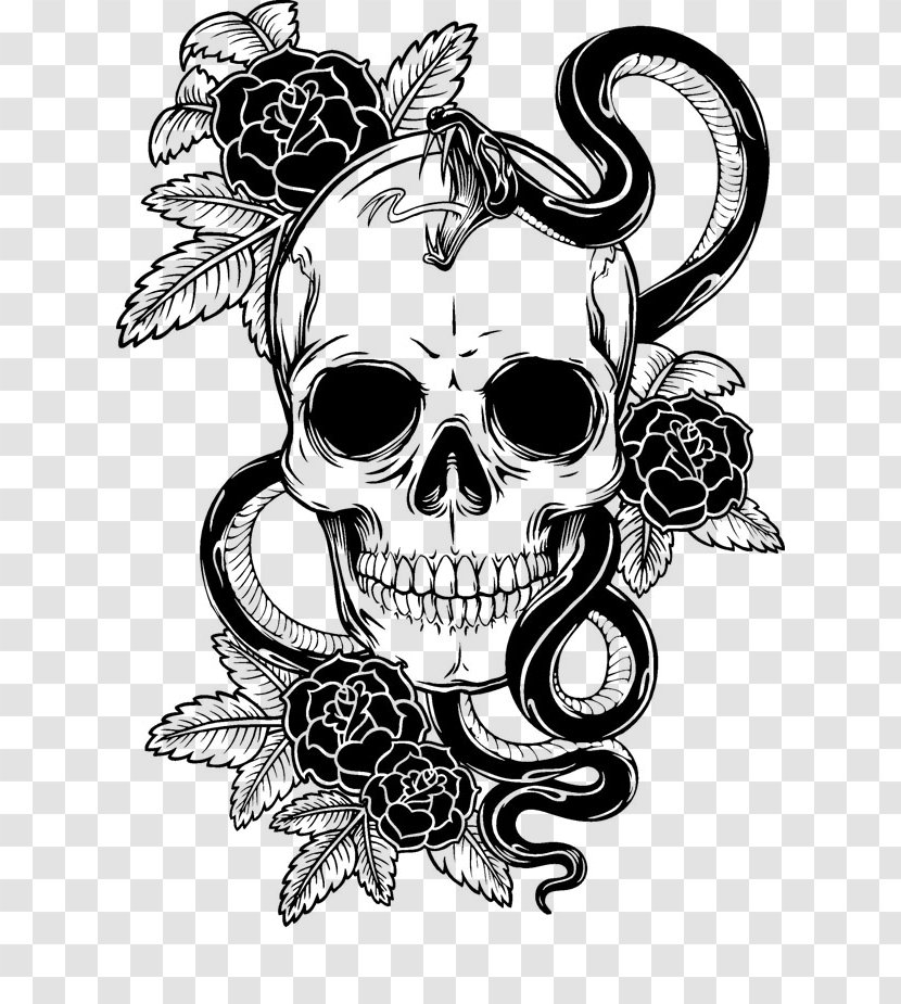 Tattoo Human Skull Symbolism - Flower - Venom Transparent PNG