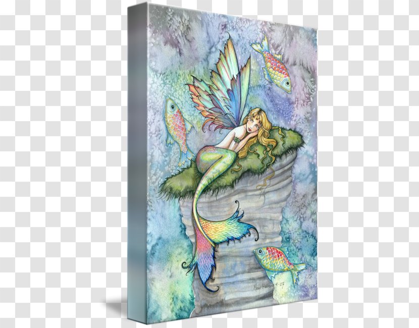 Art Fairy Printmaking Mermaid Printing - Canvas - Watercolor Transparent PNG
