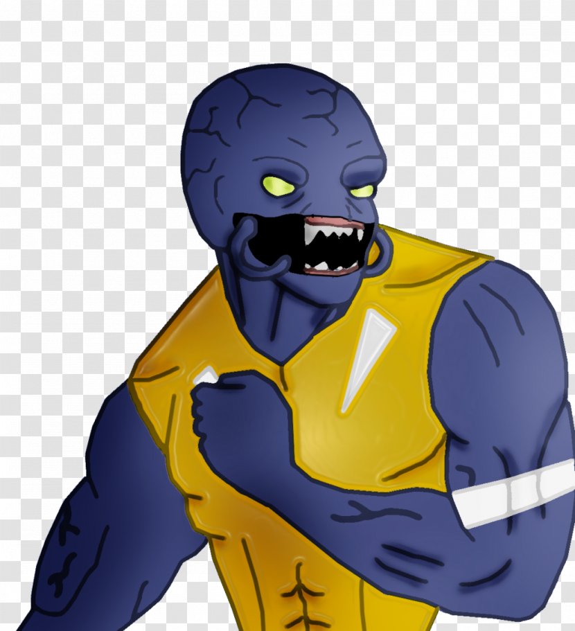 Cobalt Blue Cartoon Superhero Character - Bodybuilding Transparent PNG