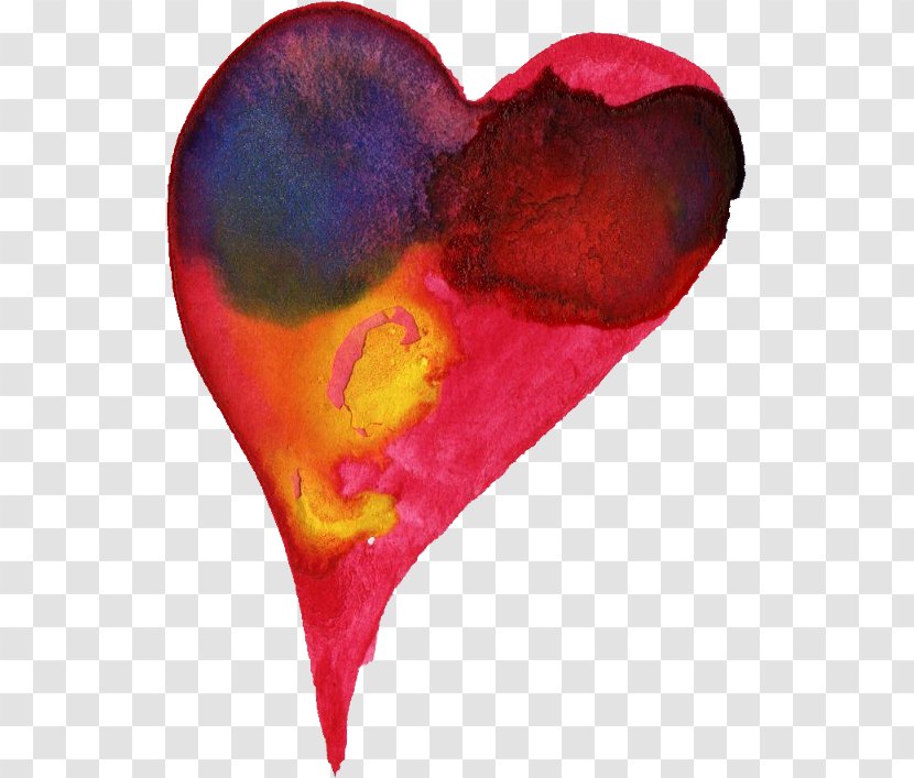 Transparent Watercolor Painting Heart - Canvas Transparent PNG