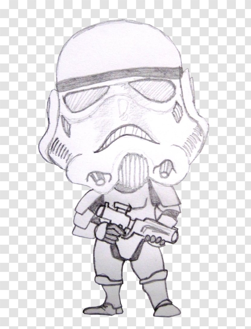 Drawing Monochrome Art Sketch - Fictional Character - Stormtrooper Transparent PNG