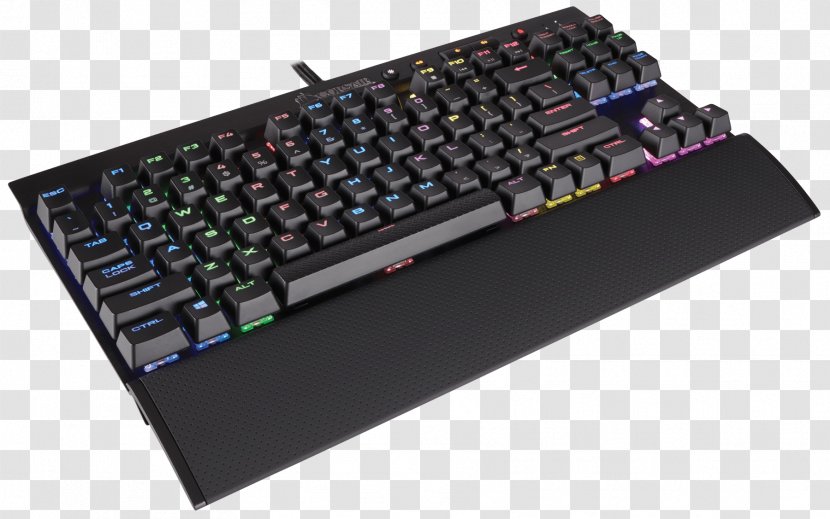 Computer Keyboard Corsair Gaming STRAFE RGB - Electrical Switches - STRAFE18333976 K65Cherry Transparent PNG