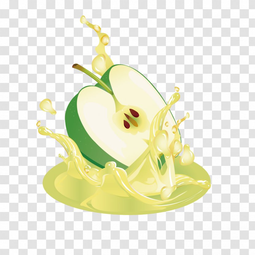 Apple Juice Illustration - Designer - Cut The Green Vector Transparent PNG