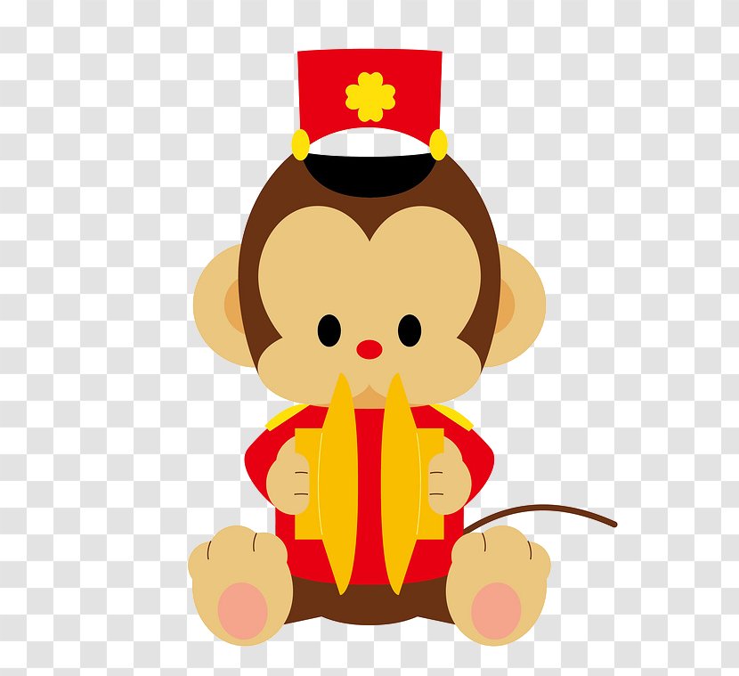 Cartoon Monkey Illustration Transparent PNG