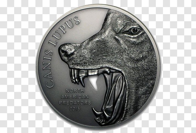 North America Gray Wolf Silver Coin - Currency - Langtou Commemorative Coins Transparent PNG