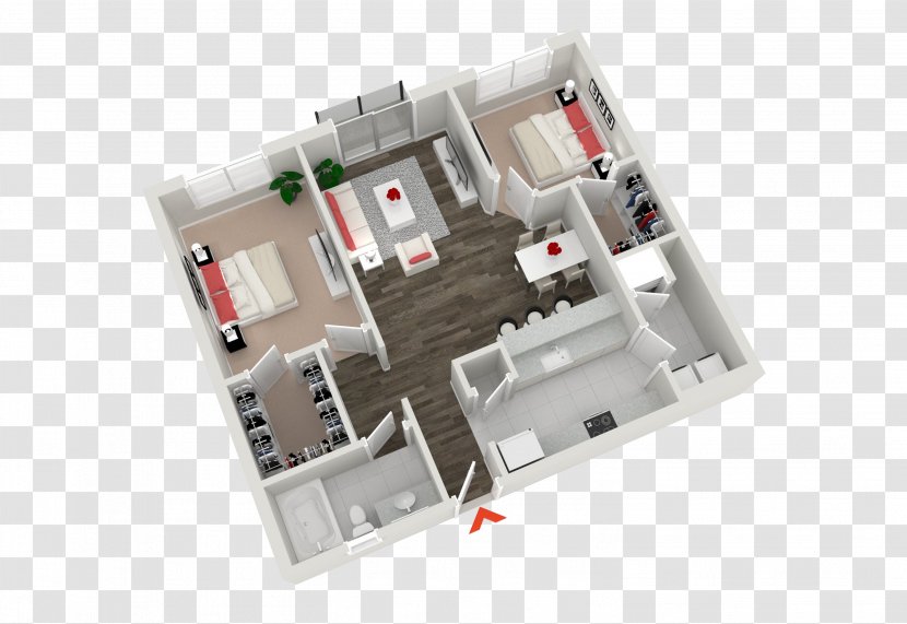 House Plan 3D Floor - Bungalow - Layout Transparent PNG