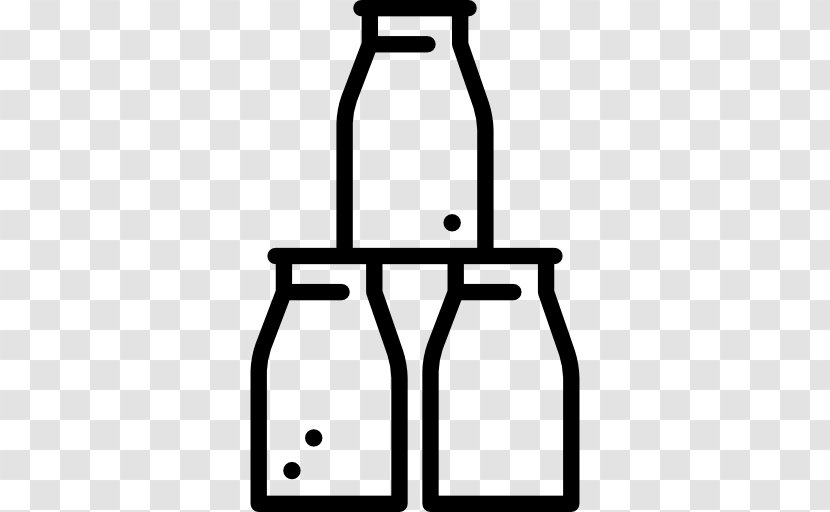 Milk Bottle - Area - Black And White Transparent PNG