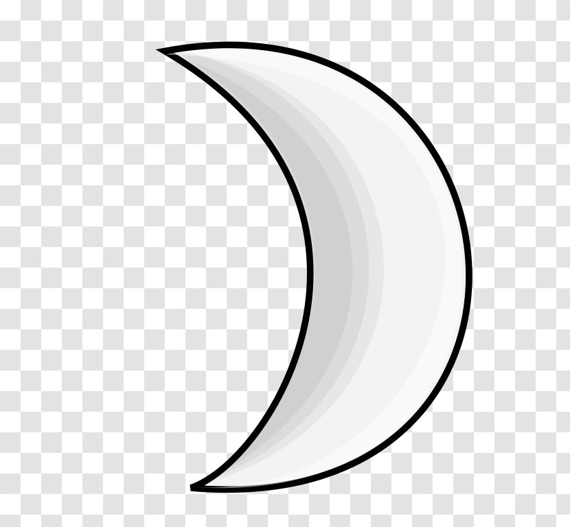 Moon Symbol Weather Crescent Clip Art - Black And White - Silver Line Cliparts Transparent PNG