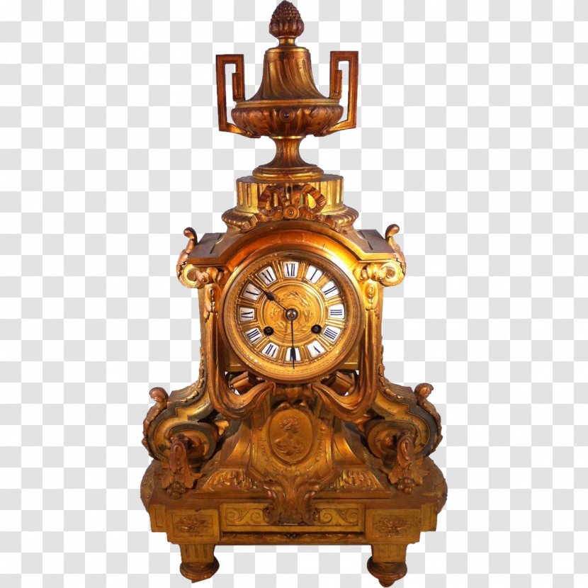 Ormolu Antique French Empire Mantel Clock Transparent PNG