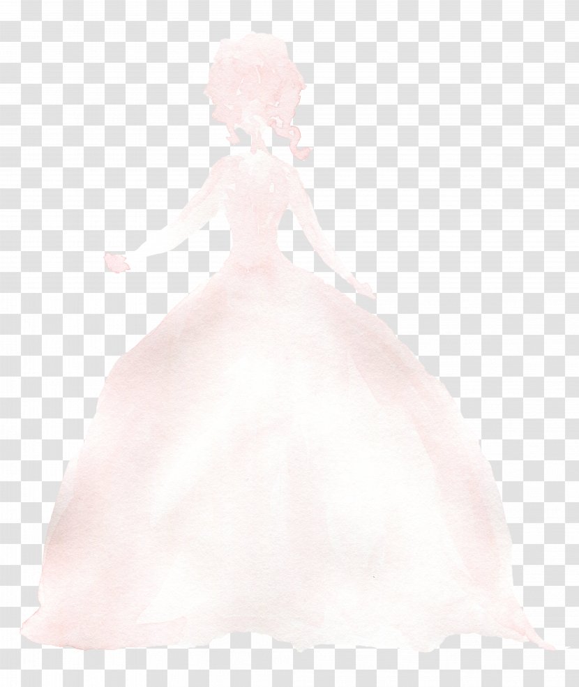 Wedding Dress Shoulder Petal Gown - Silhouette - Beautiful Transparent PNG