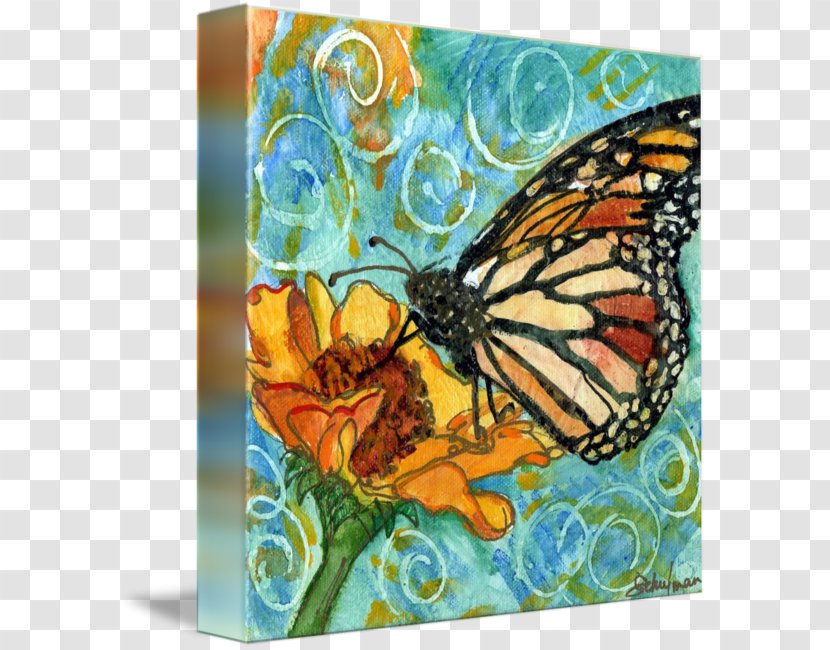 Monarch Butterfly Fine Art Painting - Frame Transparent PNG