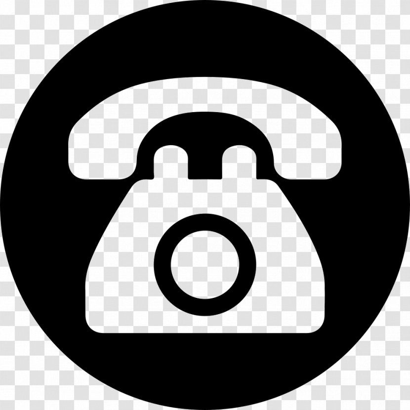 Telephone Call Mobile Phones Rotary Dial Handset - Black And White - Round Signs Transparent PNG