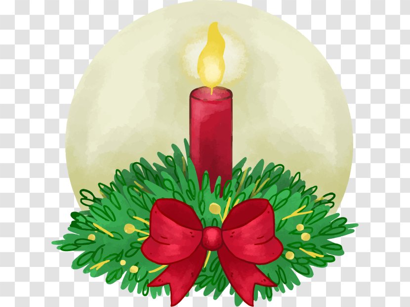 Christmas Ornament Light Candle - Hand-painted Red Transparent PNG