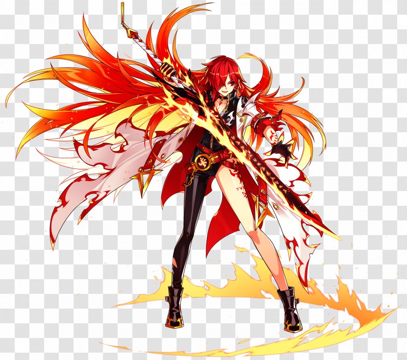 Elsword Flame Elesis Fire Combustion - Watercolor Transparent PNG