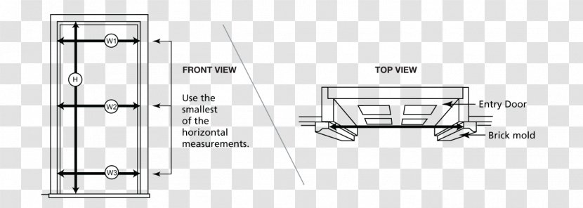 Door Handle Line Angle - Structure - Height Measurement Transparent PNG