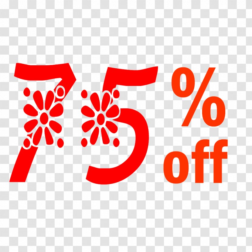 Spring 75% Off Discount Tag. - Symbol - Shoe Transparent PNG
