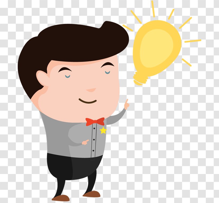 Cartoon Idea Clip Art - Smile - Thinking Man Transparent PNG