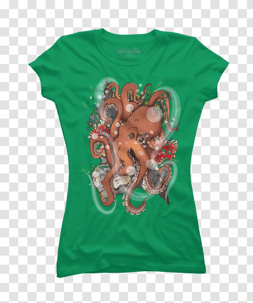 T-shirt Sleeve Top Fashion - Octopus - Birdcage By Artis Transparent PNG
