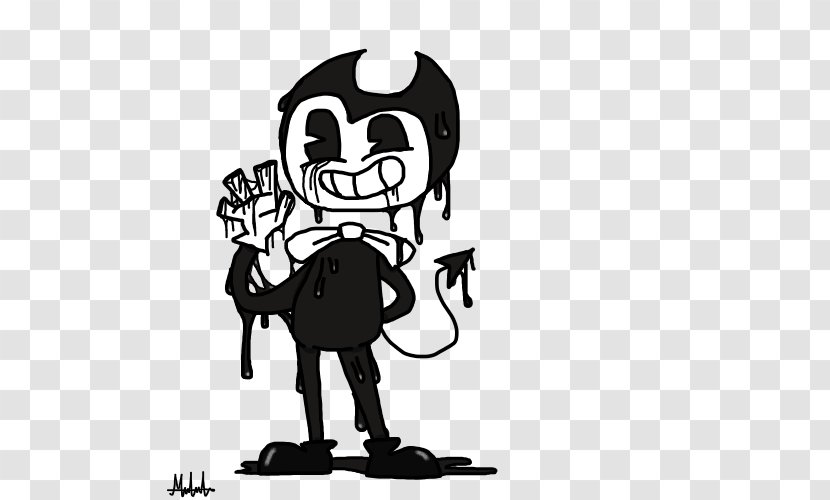Bendy And The Ink Machine TheMeatly Games Black White Clip Art - Silhouette - Say Hi Transparent PNG