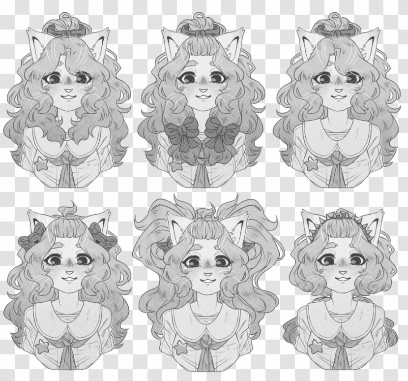 Sketch Visual Arts Illustration Line Art - Nelly - Hairstyle Shag Haircuts 2017 Transparent PNG