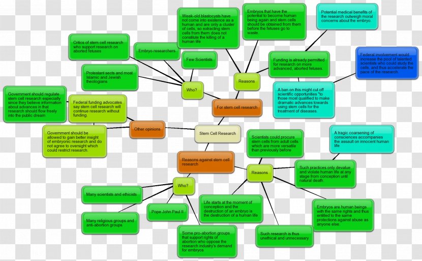 Stem Cell Controversy Mind Map Bubbl.us Transparent PNG