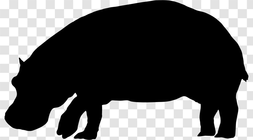Pig Hippopotamus Silhouette Clip Art - Cattle Like Mammal - Hippo Fiona Transparent PNG