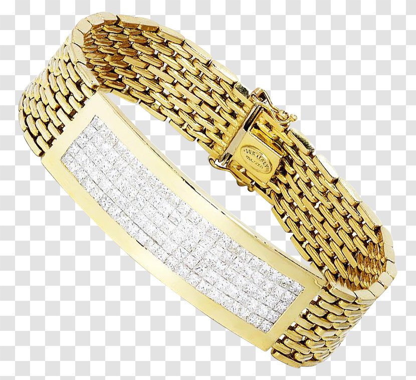Princess Cut Bracelet Diamond Gold - Bling Transparent PNG