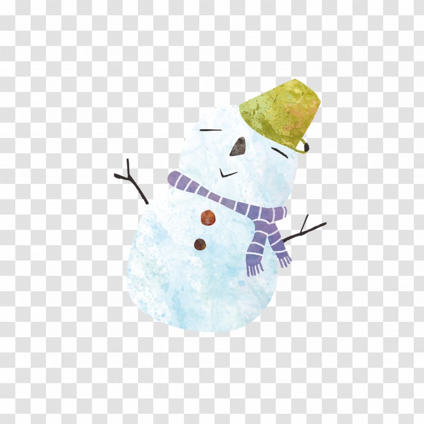 Winter Snowman - Scarf - Warm Cartoon Transparent PNG