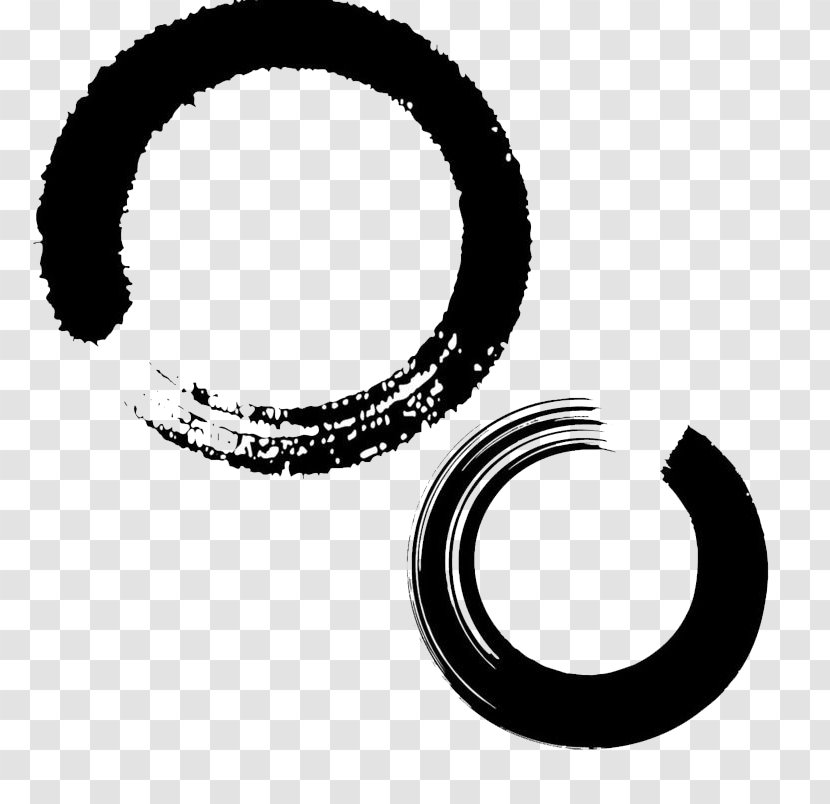 Ink Brush Wash Painting - Hardware Accessory - Hair Circle Transparent PNG