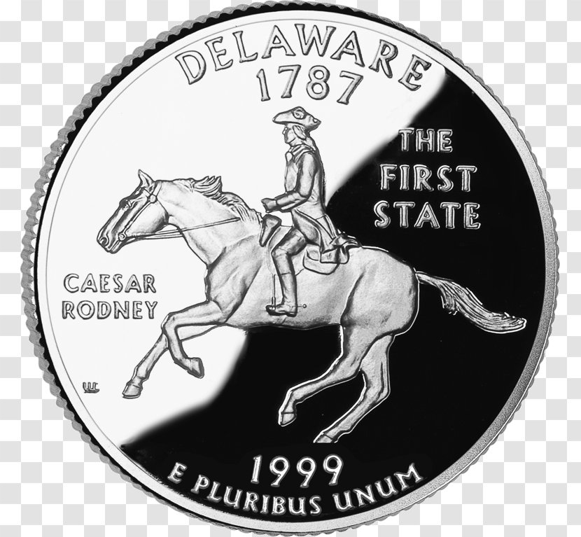 Delaware Kansas Denver Mint 50 State Quarters - Horse Like Mammal - Quarter Transparent PNG