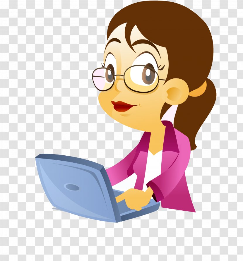 Cartoon Office Cubicle Illustration - Business Female Transparent PNG