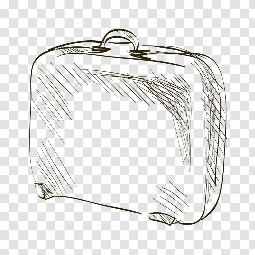 Paper Suitcase Drawing - Material - Black Simple Luggage Decorative Pattern Transparent PNG