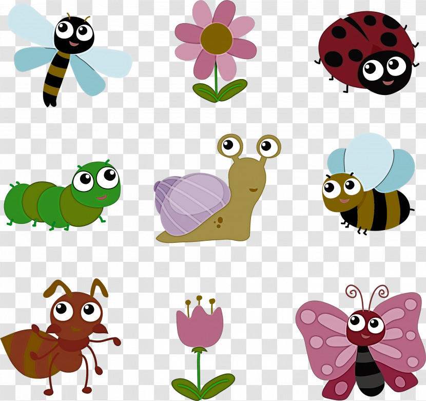 Animal Figure Cartoon Insect Sticker Transparent PNG