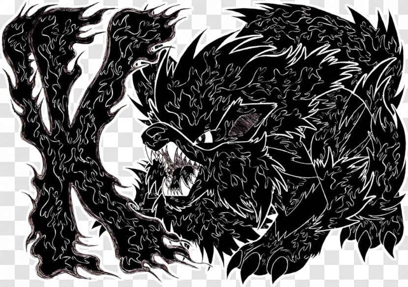 Carnivora Demon White Legendary Creature Font - Black M - Altered Beast Transparent PNG