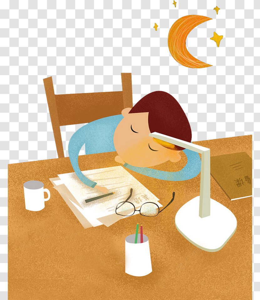 Cartoon Teacher Illustration - Sleeping Boy Transparent PNG