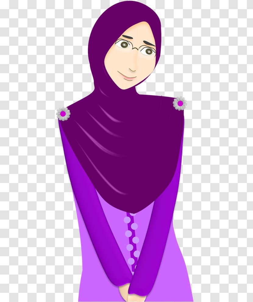 Muslim Islam Illustration Cartoon Hijab - Flower - Kartun Muslimah Transparent PNG
