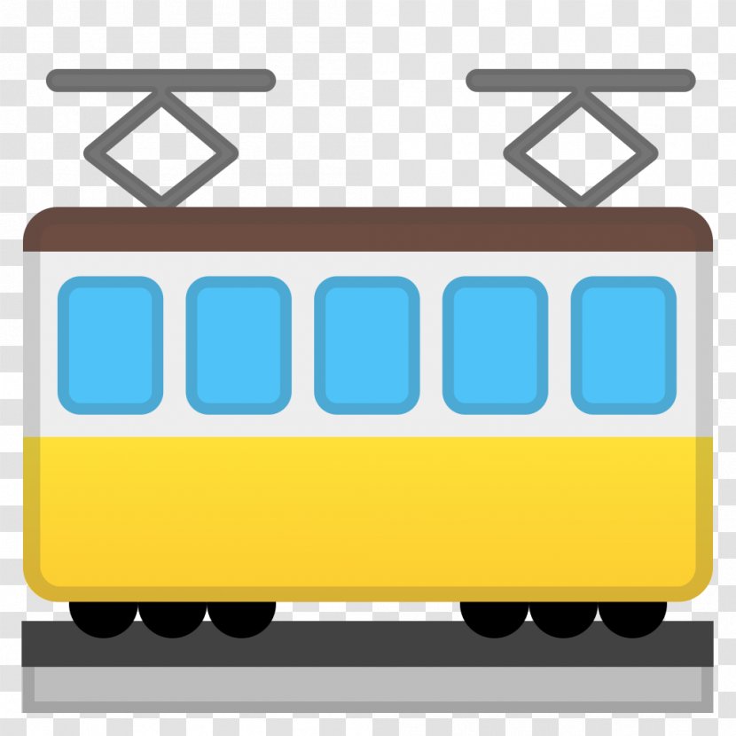 Trolley Emoji Rail Transport - Rolling Stock - Tramway Cartoon Transparent PNG