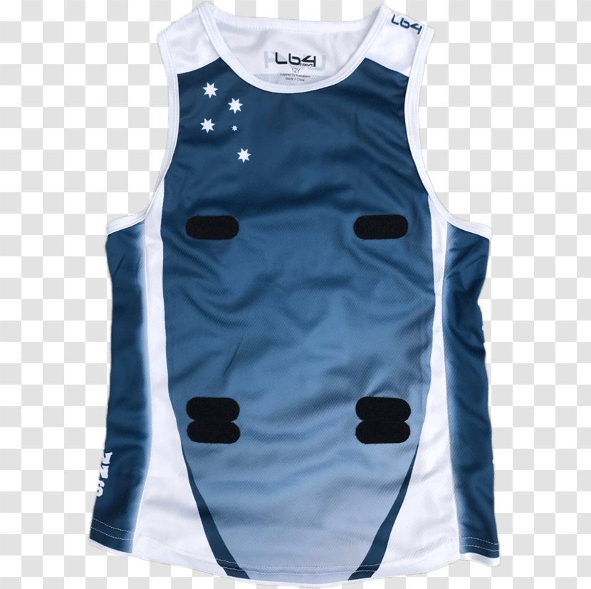 LB4 Sport Netball Australia T-shirt Uniform - Electric Blue - Training Balls Transparent PNG