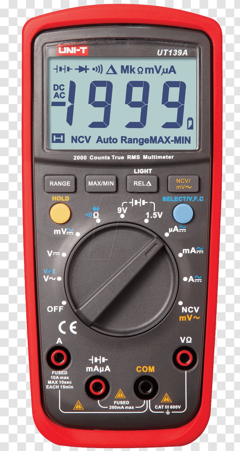 Multimeter True RMS Converter Measurement Category Electric Potential Difference Azul - Calibration - Rms Transparent PNG