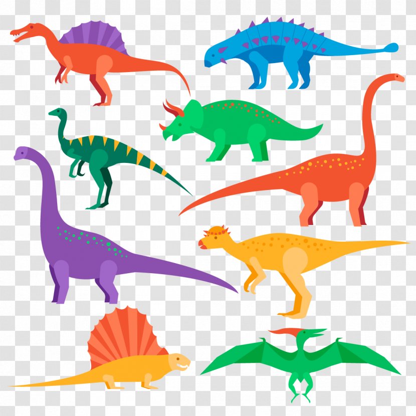 Brachiosaurus Stegosaurus Tyrannosaurus Triceratops Dinosaur - Vector Dinosaurs Collection Transparent PNG