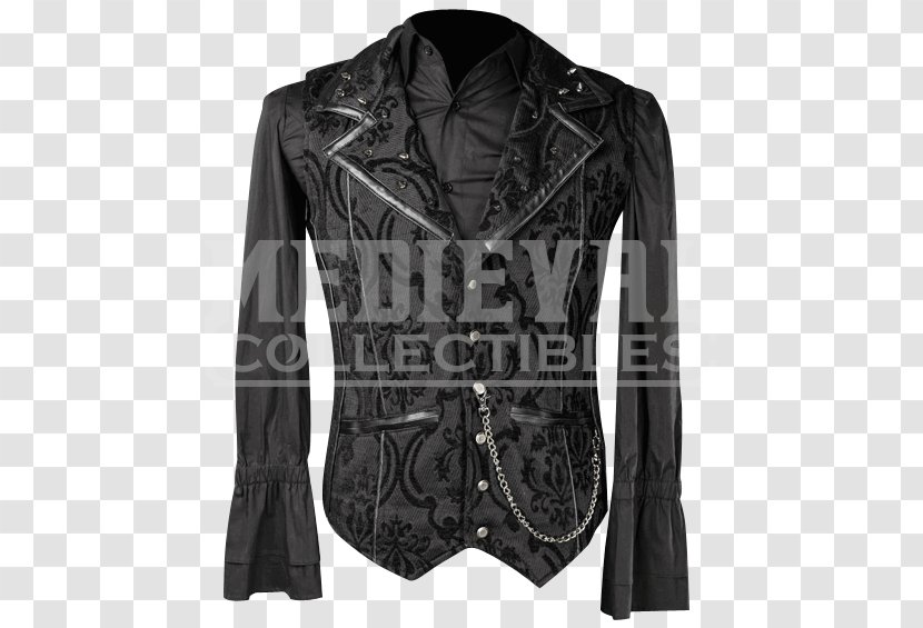 Leather Jacket Artificial Clothing Shirt - Waistcoat Transparent PNG
