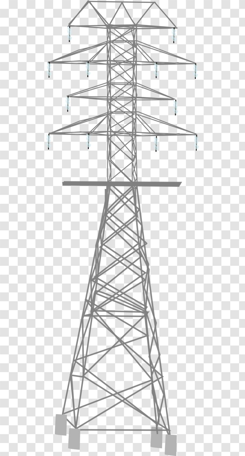 Drawing Overhead Power Line Transmission Tower Electric Potential Difference High Voltage Transparent PNG