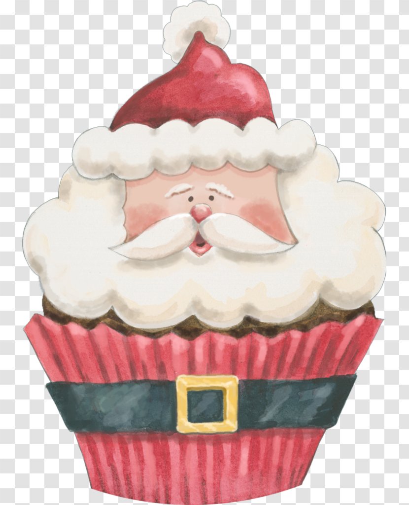 Cupcake Cream Christmas Ornament Santa Claus - Cup Cake Transparent PNG