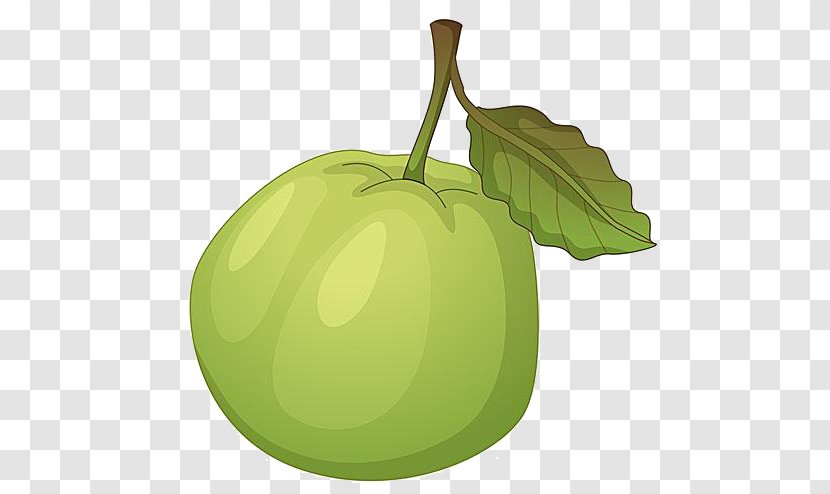 Guava Royalty-free Clip Art - Leaf - Cartoon Green Apple Material Transparent PNG