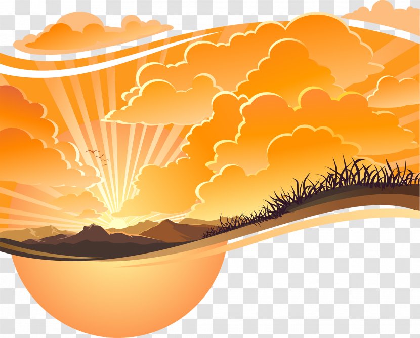 Sunset Vector Graphics Image Sky Euclidean - Food - Charm Transparent PNG